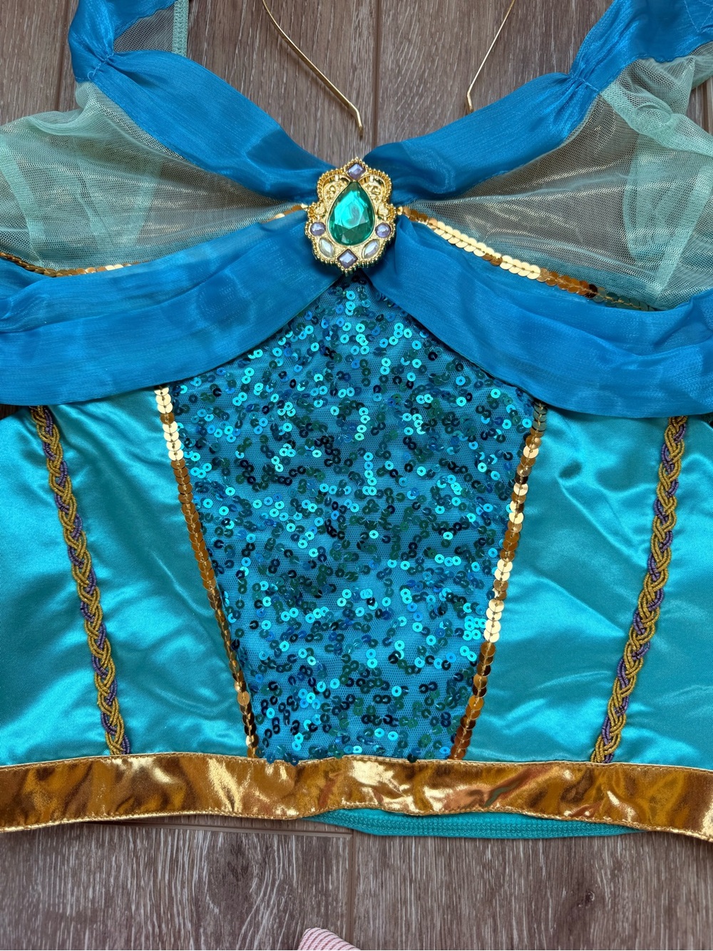 Disney Jasmine Bibbidi Bobbidi Costume Set Girls 11/12 - Picture 3 of 9